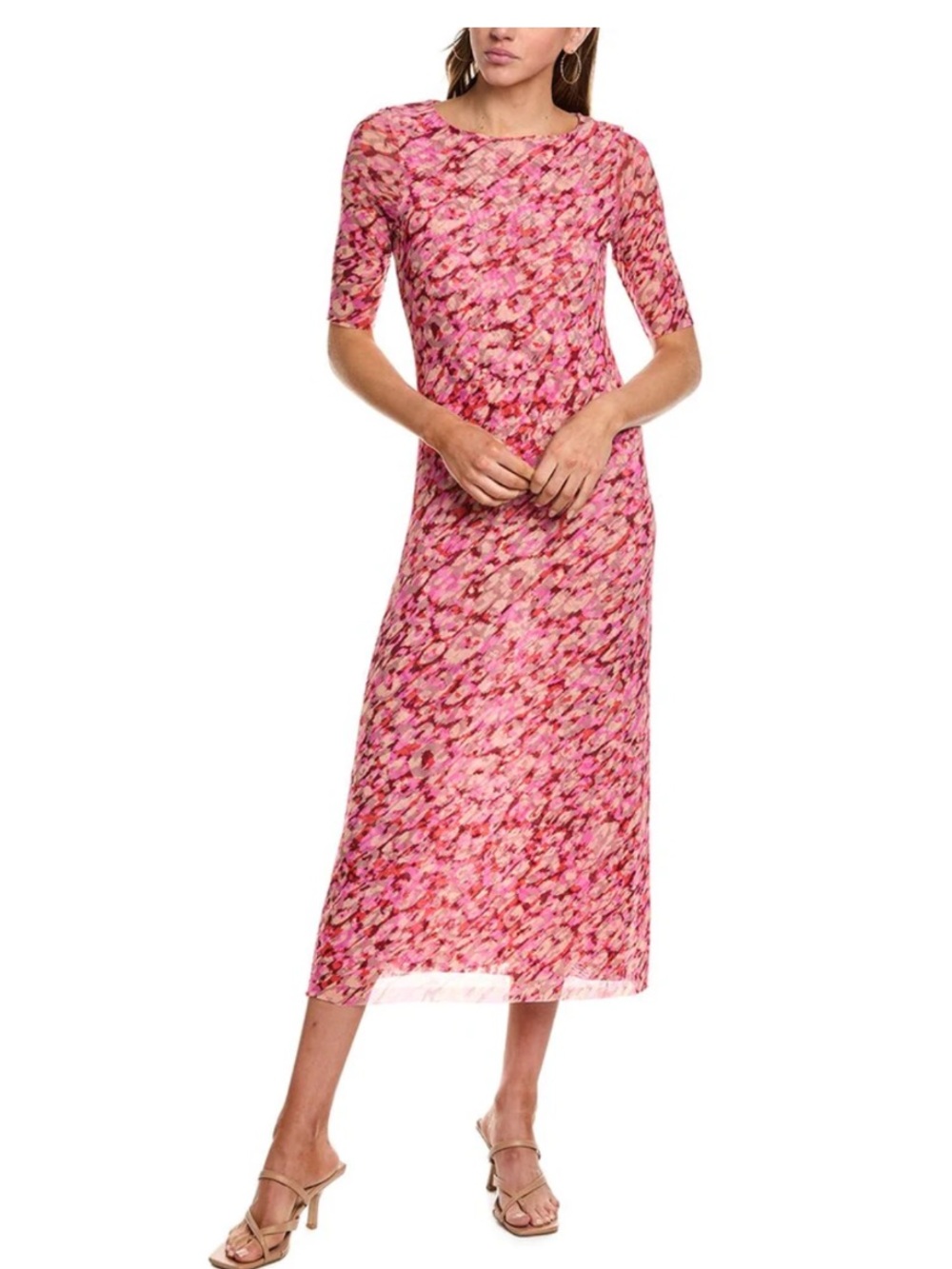 Johnny Was Jade The Mesh Midi Dress Mina Pink Size M